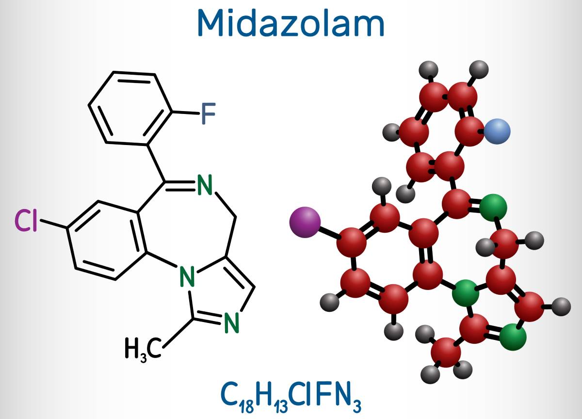 Midazolam is a potent benzodiazepine used for anesthetic purposes.